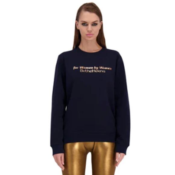 For Women by Women Sweatshirt Navy Nights in Rose Gold Size XXS Crewneck NWT - Picture 1 of 11